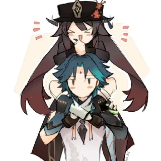 🙃 emoji Ху Тао/Сяо Telegram sticker 14 of 108
