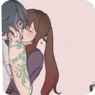 ❤ emoji Ху Тао/Сяо Telegram sticker 18 of 108