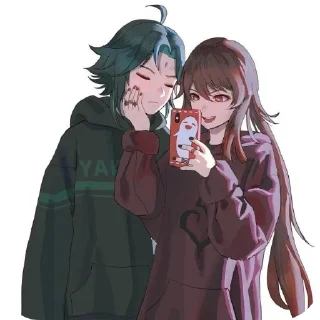 🧥 emoji Ху Тао/Сяо Telegram sticker 1 of 108