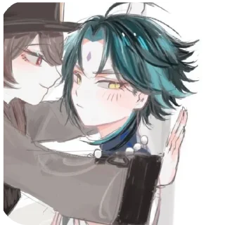 🥰 emoji Ху Тао/Сяо Telegram sticker 16 of 108