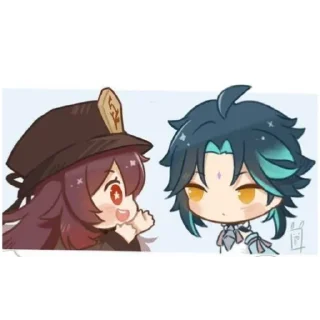 ❤ emoji Ху Тао/Сяо Telegram sticker 22 of 108