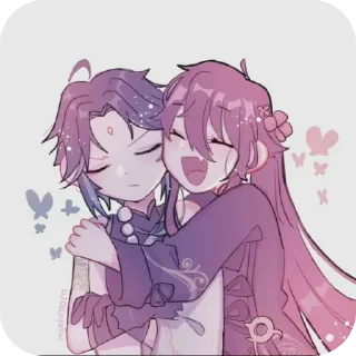 ❤ emoji Ху Тао/Сяо Telegram sticker 8 of 108
