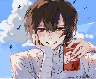 😄 emoji Dazai Osamu Telegram sticker 5 of 75