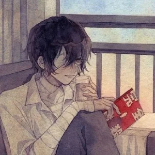 🖤 emoji Dazai Osamu Telegram sticker 22 of 75