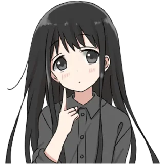 Sticker from girl with long black hair @kpi_jojo