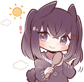 🙂 emoji Black Sweetie Bunny @anime_stickerr Telegram sticker 9 of 39