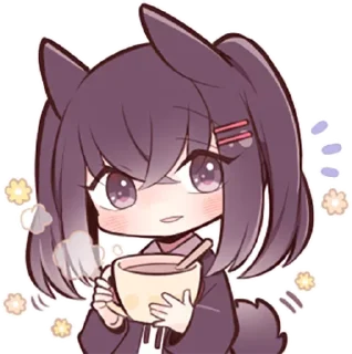 ☕️ emoji Black Sweetie Bunny @anime_stickerr Telegram sticker 8 of 39