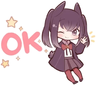 👌 emoji Black Sweetie Bunny @anime_stickerr Telegram sticker 5 of 39