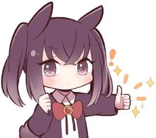 👍 emoji Black Sweetie Bunny @anime_stickerr Telegram sticker 24 of 39