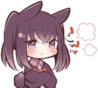 😤 emoji Black Sweetie Bunny @anime_stickerr Telegram sticker 14 of 39