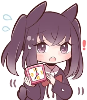 ⏰ emoji Black Sweetie Bunny @anime_stickerr Telegram sticker 17 of 39