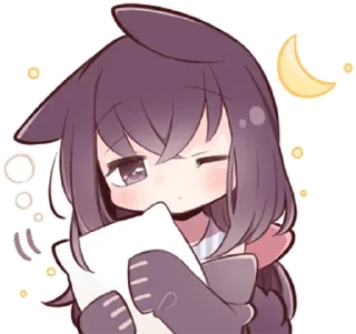 😴 emoji Black Sweetie Bunny @anime_stickerr Telegram sticker 10 of 39
