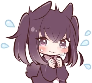 😭 emoji Black Sweetie Bunny @anime_stickerr Telegram sticker 16 of 39