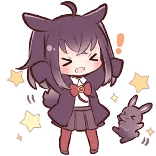 😆 emoji Black Sweetie Bunny @anime_stickerr Telegram sticker 20 of 39