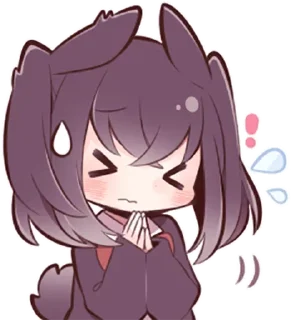 😖 emoji Black Sweetie Bunny @anime_stickerr Telegram sticker 13 of 39