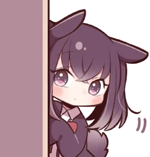 👀 emoji Black Sweetie Bunny @anime_stickerr Telegram sticker 22 of 39