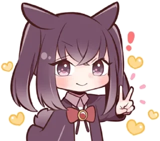 ✌️ emoji Black Sweetie Bunny @anime_stickerr Telegram sticker 19 of 39