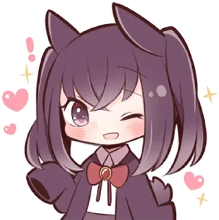 😉 emoji Black Sweetie Bunny @anime_stickerr Telegram sticker 18 of 39