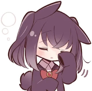 🥱 emoji Black Sweetie Bunny @anime_stickerr Telegram sticker 11 of 39