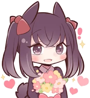 😅 emoji Black Sweetie Bunny @anime_stickerr Telegram sticker 7 of 39