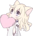 ❤ emoji White Cat Girl :: @line_stickers Telegram sticker 5 of 80