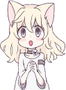 😯 emoji White Cat Girl :: @line_stickers Telegram sticker 14 of 80