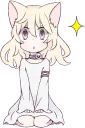 😍 emoji White Cat Girl :: @line_stickers Telegram sticker 19 of 80