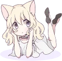 😕 emoji White Cat Girl :: @line_stickers Telegram sticker 3 of 80