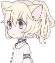 😒 emoji White Cat Girl :: @line_stickers Telegram sticker 17 of 80