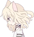 😞 emoji White Cat Girl :: @line_stickers Telegram sticker 24 of 80