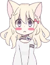 ☺️ emoji White Cat Girl :: @line_stickers Telegram sticker 15 of 80