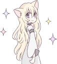 ✨ emoji White Cat Girl :: @line_stickers Telegram sticker 20 of 80