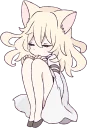 😔 emoji White Cat Girl :: @line_stickers Telegram sticker 22 of 80