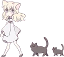 🐈 emoji White Cat Girl :: @line_stickers Telegram sticker 10 of 80