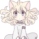😯 emoji White Cat Girl :: @line_stickers Telegram sticker 7 of 80