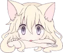 👀 emoji White Cat Girl :: @line_stickers Telegram sticker 2 of 80