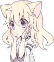 ☺️ emoji White Cat Girl :: @line_stickers Telegram sticker 4 of 80