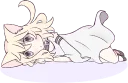 😥 emoji White Cat Girl :: @line_stickers Telegram sticker 12 of 80