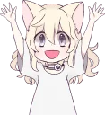 😀 emoji White Cat Girl :: @line_stickers Telegram sticker 13 of 80