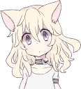 🤔 emoji White Cat Girl :: @line_stickers Telegram sticker 9 of 80