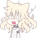 😧 emoji White Cat Girl :: @line_stickers Telegram sticker 21 of 80