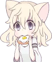 🍔 emoji White Cat Girl :: @line_stickers Telegram sticker 11 of 80