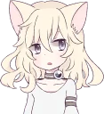 😒 emoji White Cat Girl :: @line_stickers Telegram sticker 23 of 80