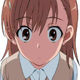 😕 emoji Misaka Mikoto :: @anime_stickss Telegram sticker 2 of 114