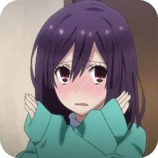 Anime girls shy sticker 2