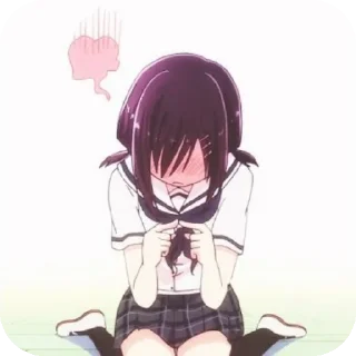 Anime girls shy sticker 4