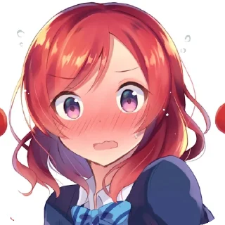 Anime girls shy sticker 3