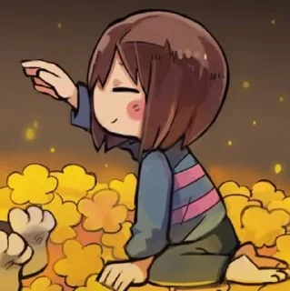 🌟 emoji ❤️Frisk❤️ @UndertaleDeltaruneStickersArts Telegram sticker 5 of 32
