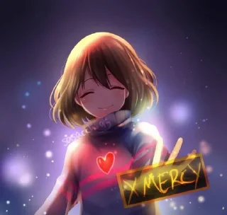 🌟 emoji ❤️Frisk❤️ @UndertaleDeltaruneStickersArts Telegram sticker 9 of 32