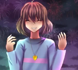 🌟 emoji ❤️Frisk❤️ @UndertaleDeltaruneStickersArts Telegram sticker 8 of 32